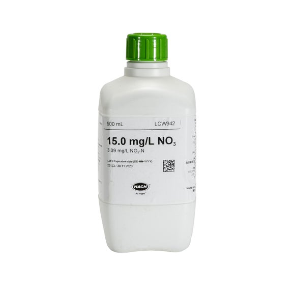 질산염 표준, 15 mg/L NO₃(3.39 mg/L NO₃-N), 500 mL