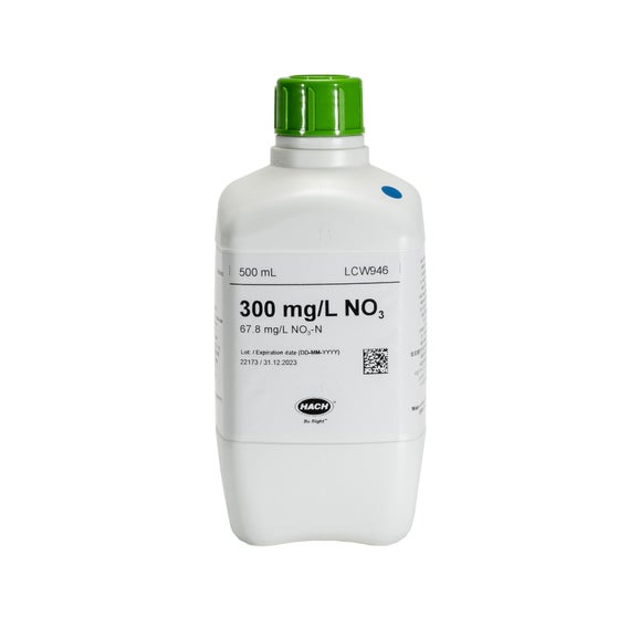 질산염 표준, 300 mg/L NO₃(67.8 mg/L NO₃-N), 500 mL