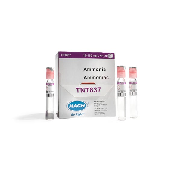 암모니아 TNTplus 바이알 테스트, 고농도 이상 (10-100mg/L NH₃-N), 25회 테스트 가능