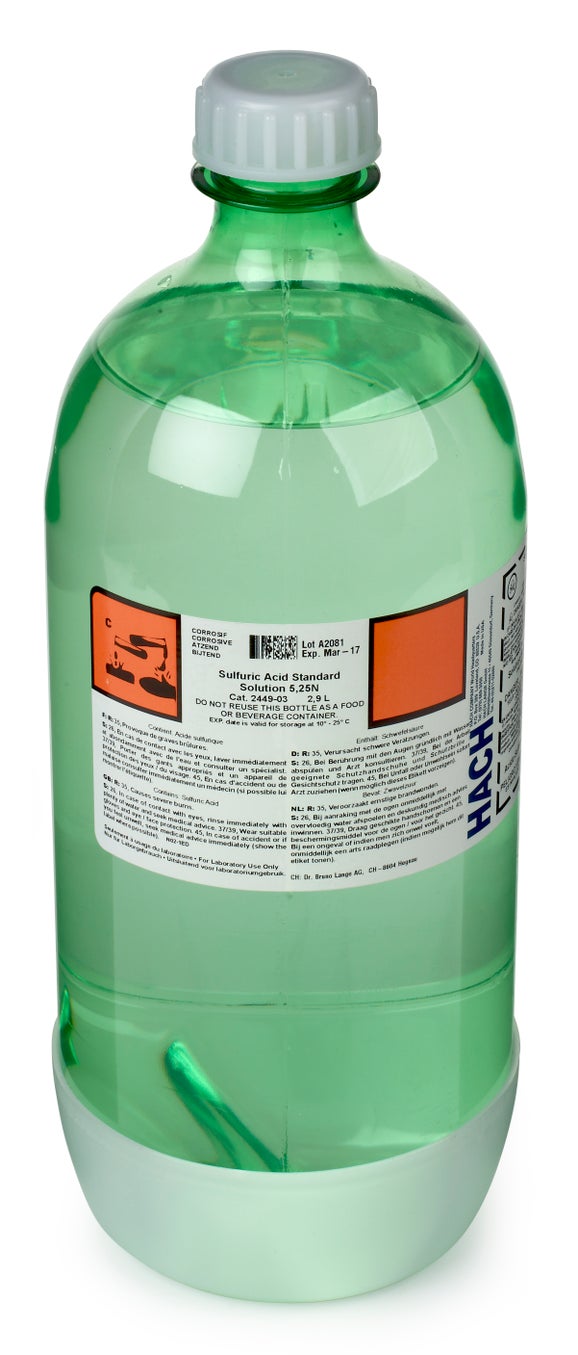 Sulfuric Acid Solution, 5.25 N, 2.9L, for S5000 Phosphate and Hydrazine