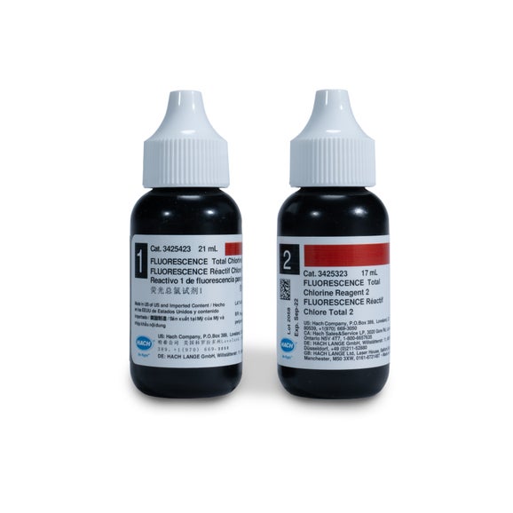 ULR 총 염소 형광 시약 리필 키트, 3-100 µg/L(ppb), 테스트100회