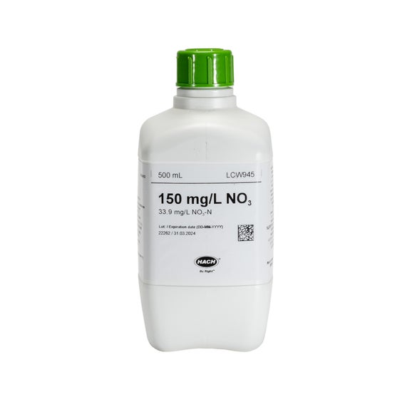 질산염 표준, 150 mg/L NO₃(33.9 mg/L NO₃-N), 500 mL