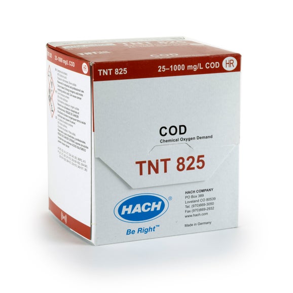 화학적 산소 요구량(COD) 무수은 TNTplus 바이알 테스트, 고농도 (25-1,000 mg/L COD), 25회 테스트 가능
